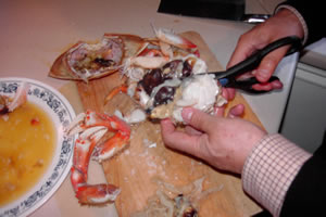 Cutting the meaty part